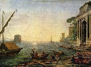 Claude Lorrain Seehafen beim Aufgang der Sonne oil painting on canvas